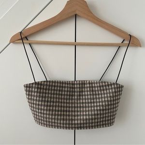 REFORMATION | Plaid Spaghetti Strap Bandeau Top